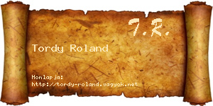 Tordy Roland névjegykártya